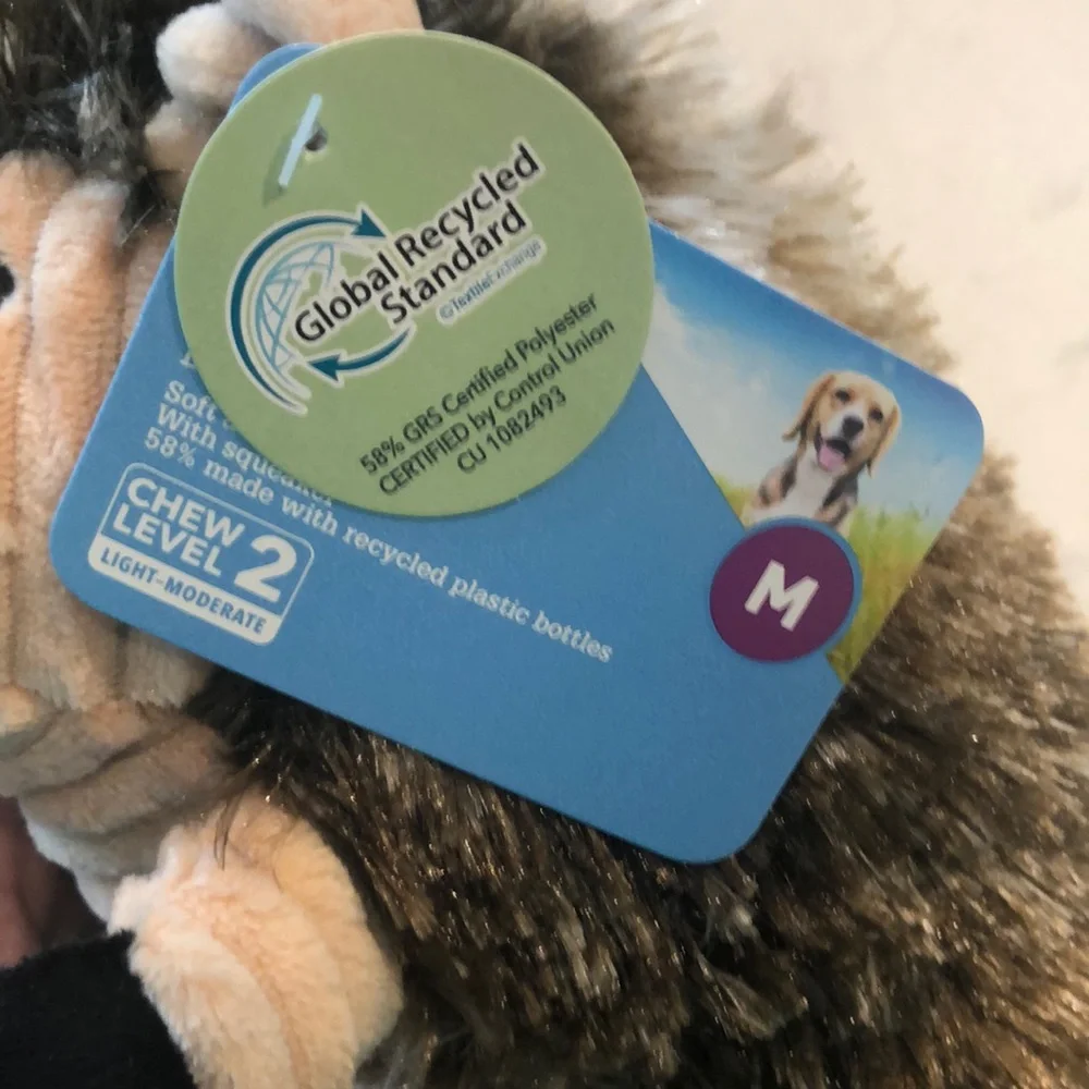 Plush Hedgehog Toy for Small Pets - Cream and Brown